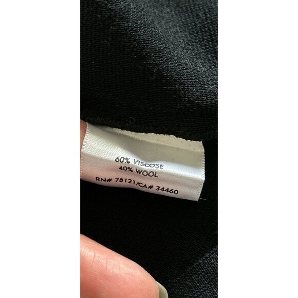 EILEEN FISHER A-Line Skirt Black Knitted Wool Viscose Blend Size Med - Picture 6 of 9
